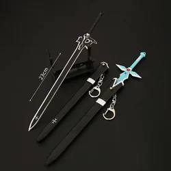 Llaveros de Sword Art Online para niños, armas de 23cm, Repulsor oscuro, elucidador, persiguiendo la oscuridad, Anime, Metal, Katanan, periféricos, juguete, regalos