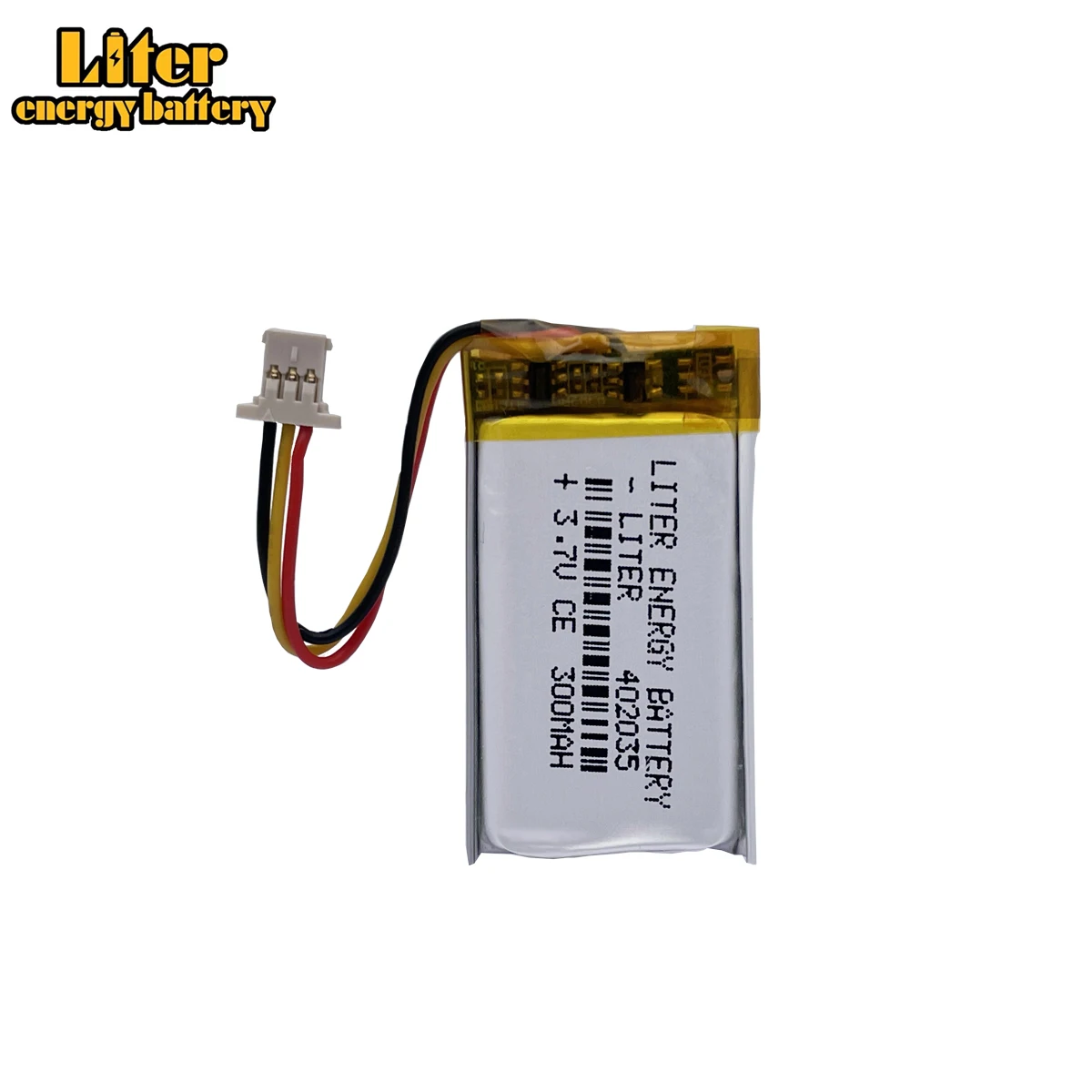 Batterie au lithium aste en polymère, enregistreur de voiture DVR, haute température, films, Po, connecteur 3 broches, 1.0mm, 402035 mAh, 300 V, 3.7