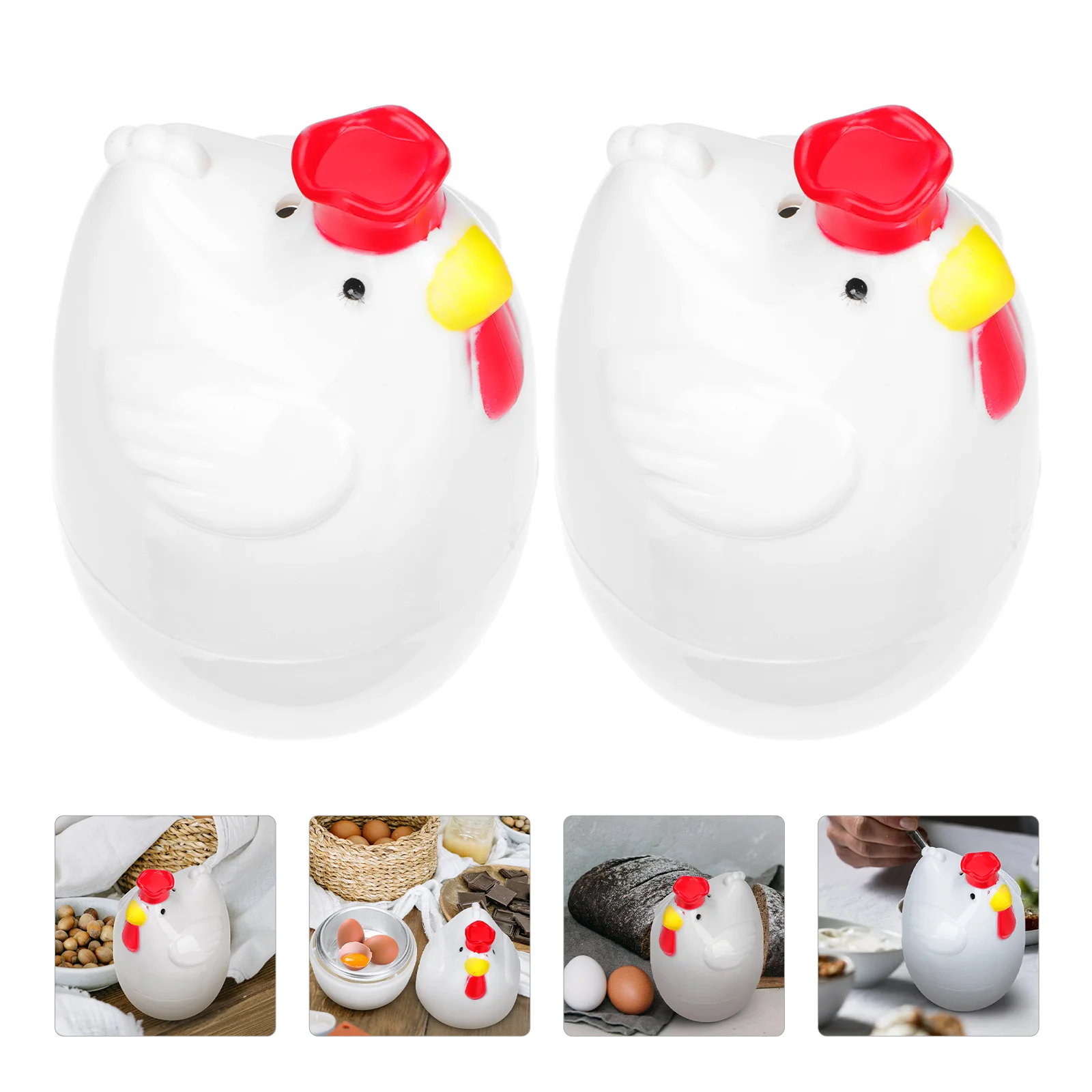 

2 Pcs Egg Steamer for Hard Boiled Eggs Microwave Cup Tool Home Single Individual