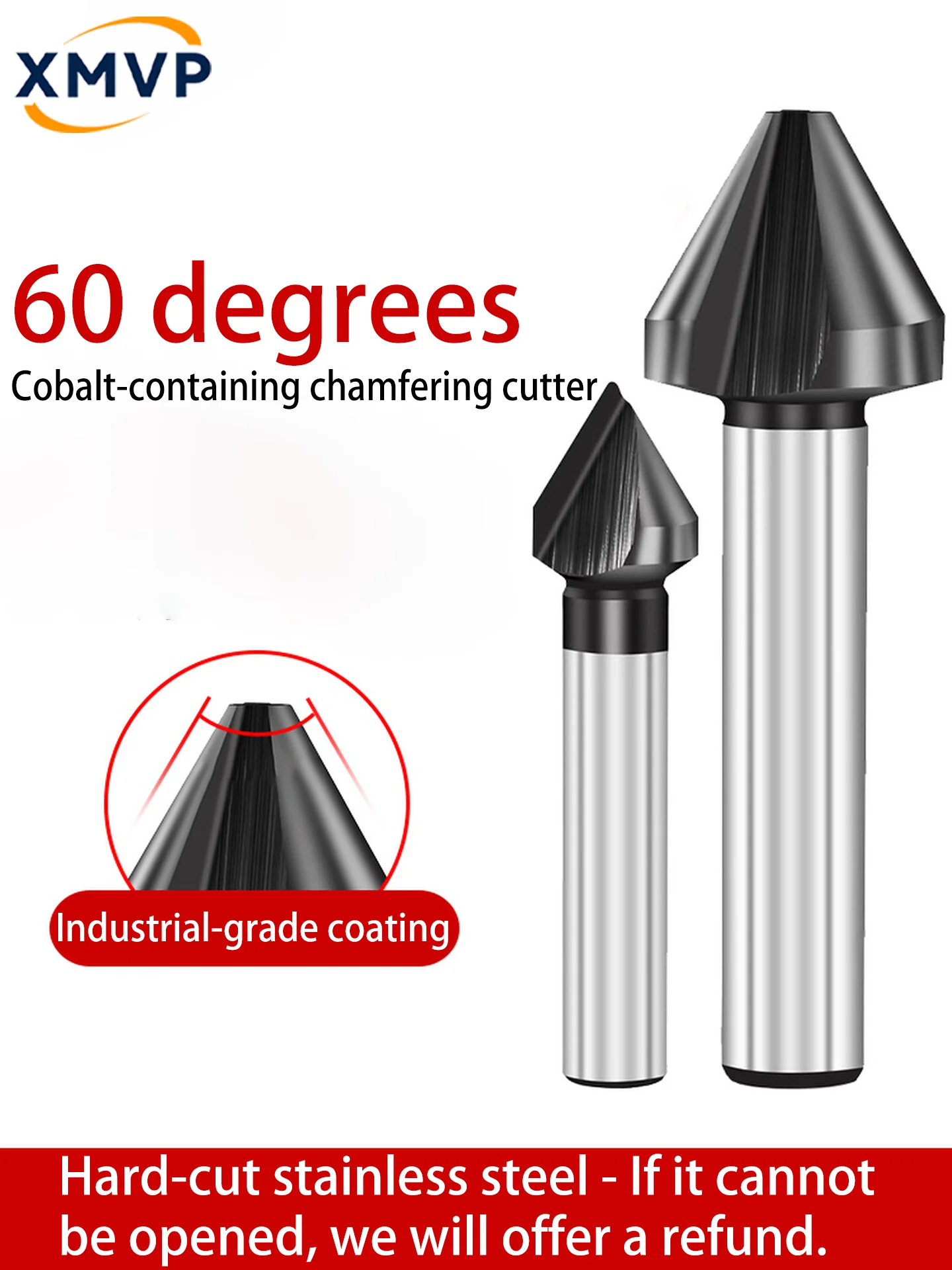 

Industrial-grade stainless steel special 60-degree straight-handle chamfering cutter, nano-coated single three-edge tap for cham