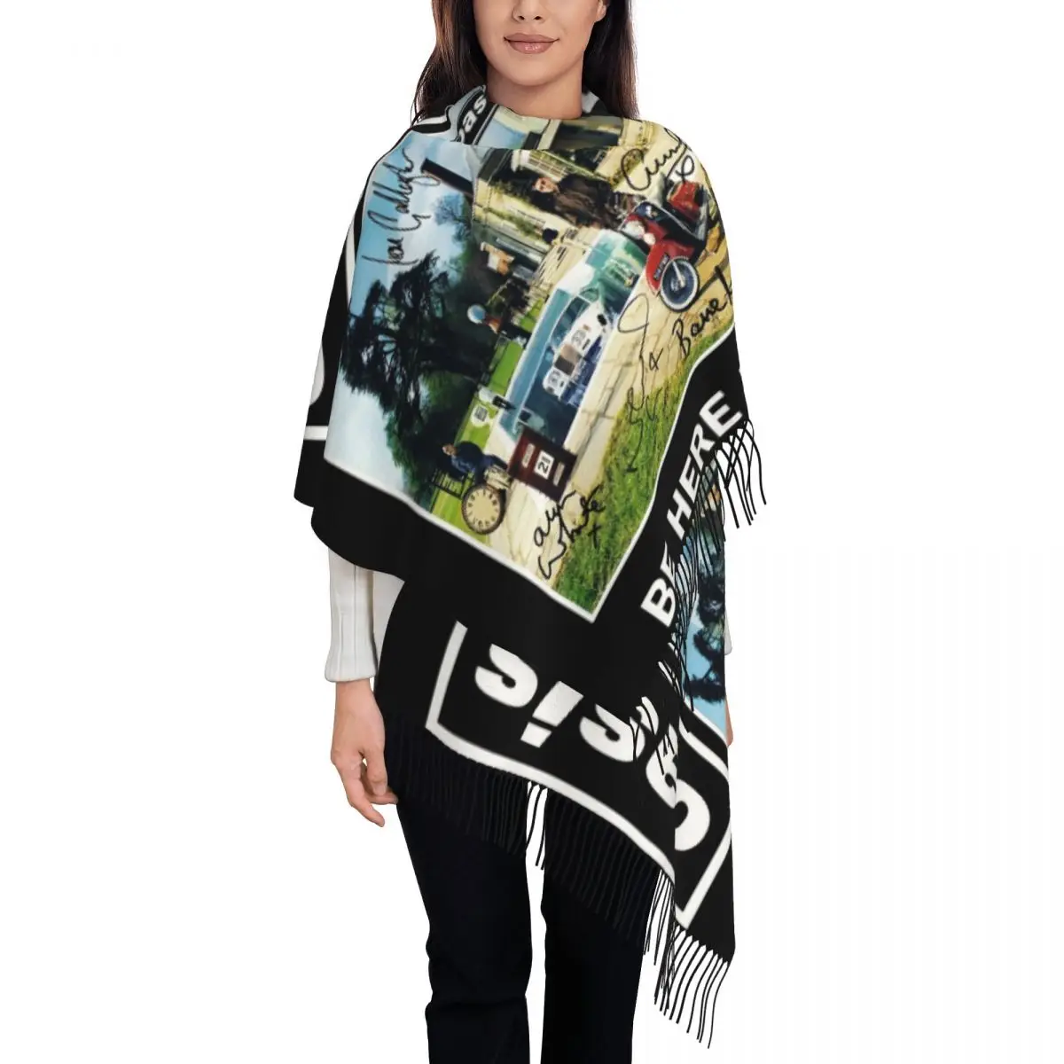 

Женские длинные британские музыкальные четверо, очаровательные шарфы, женские зимне-осенние мягкие теплые шаль с кисточками, шарф