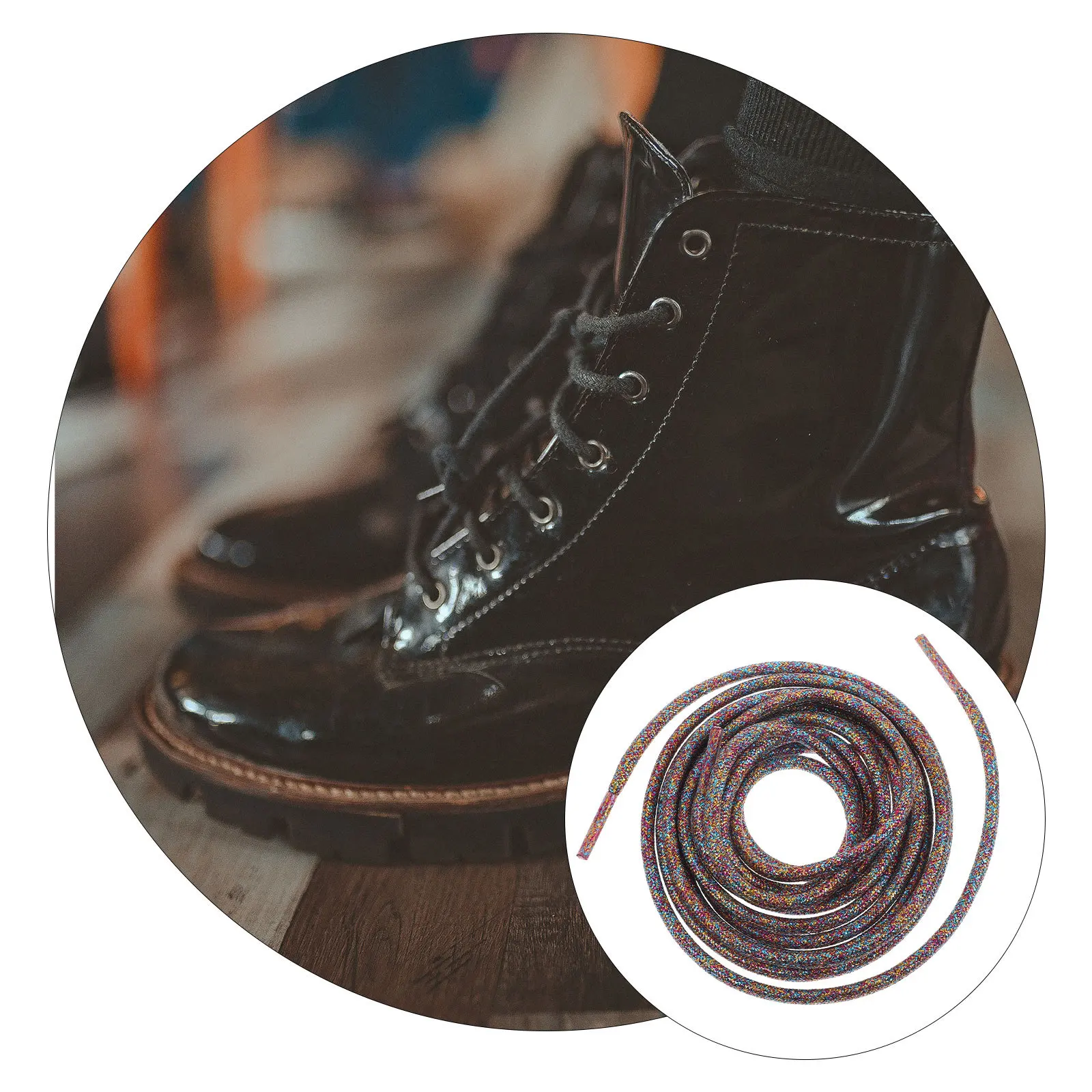 

4Pairs Metal Wire Thick Rope Shoe Laces Sneaker Replacement Shoe Laces for Boots Casual Sports Shoes