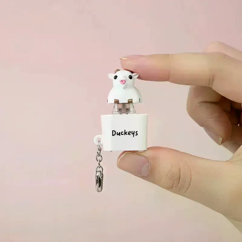 1Pcs Kitten Sheep Keycap Keychain Luminous Sounding Stress Relief Creative Fidget Toy Portable Electronic Pendant For Adult