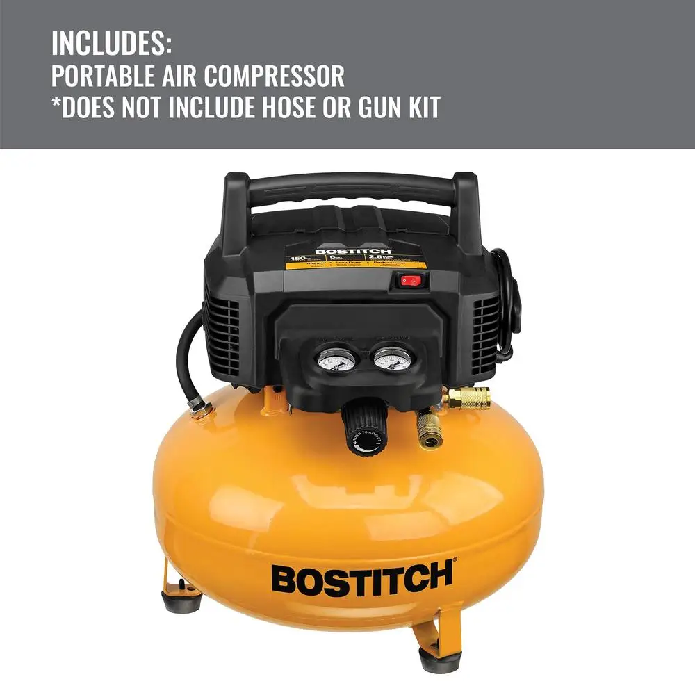 Compact Portable Air Compressor Kit 6 Gallon 150 PSI with Hose and Accessories