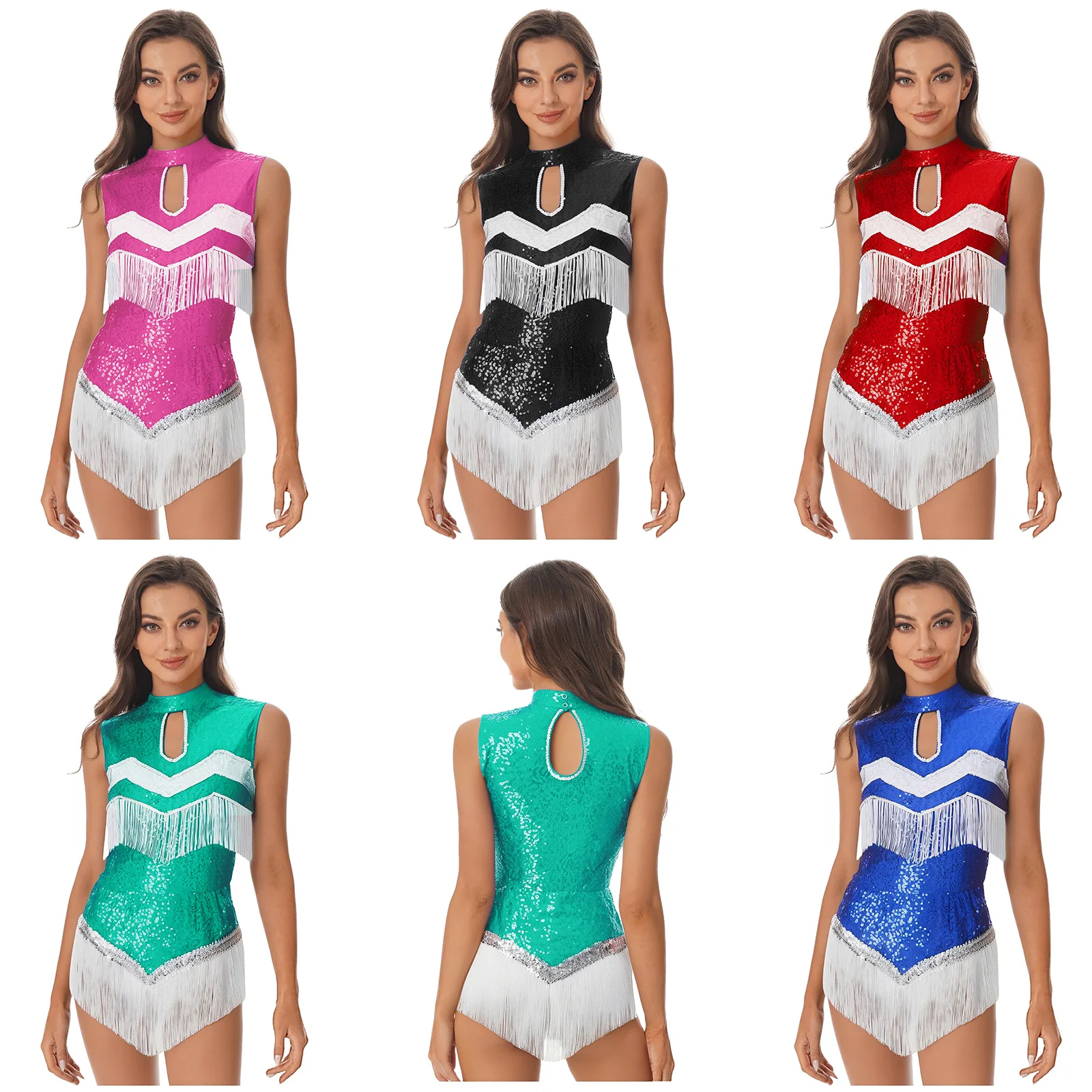 여성용 민소매 라틴 탱고 댄스 드레스, 스팽글 레오타드, 태슬 스커트, 체조, 재즈, 볼룸, 룸바, 살사 댄스 드레스