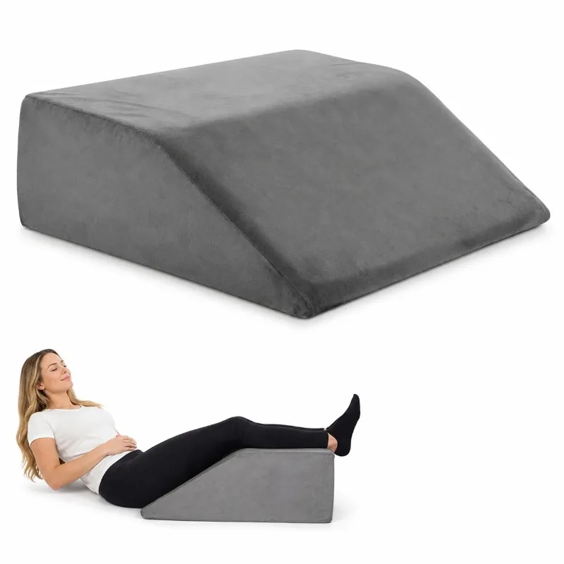 Leg Elevation Wedge Pillow Memory Foam for Pain Relief Improve Circulation Reduce Swelling with Washable Cover for Sleeping Rest