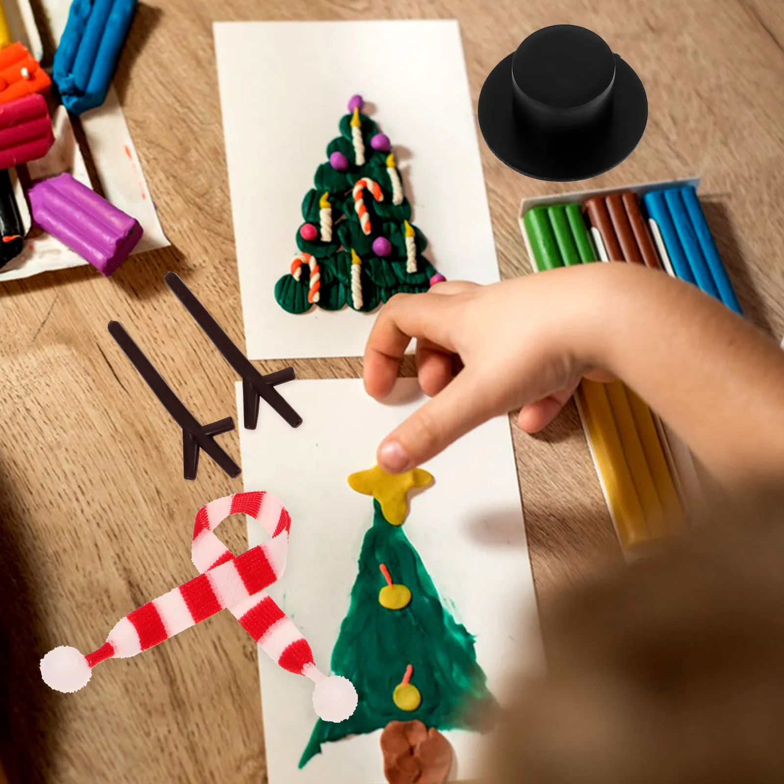 

1Set DIY Clay Snowman Set Mini Snowman Making Kit Christmas Craft Material for Home Decorations Festive Ornament Crafting Kit