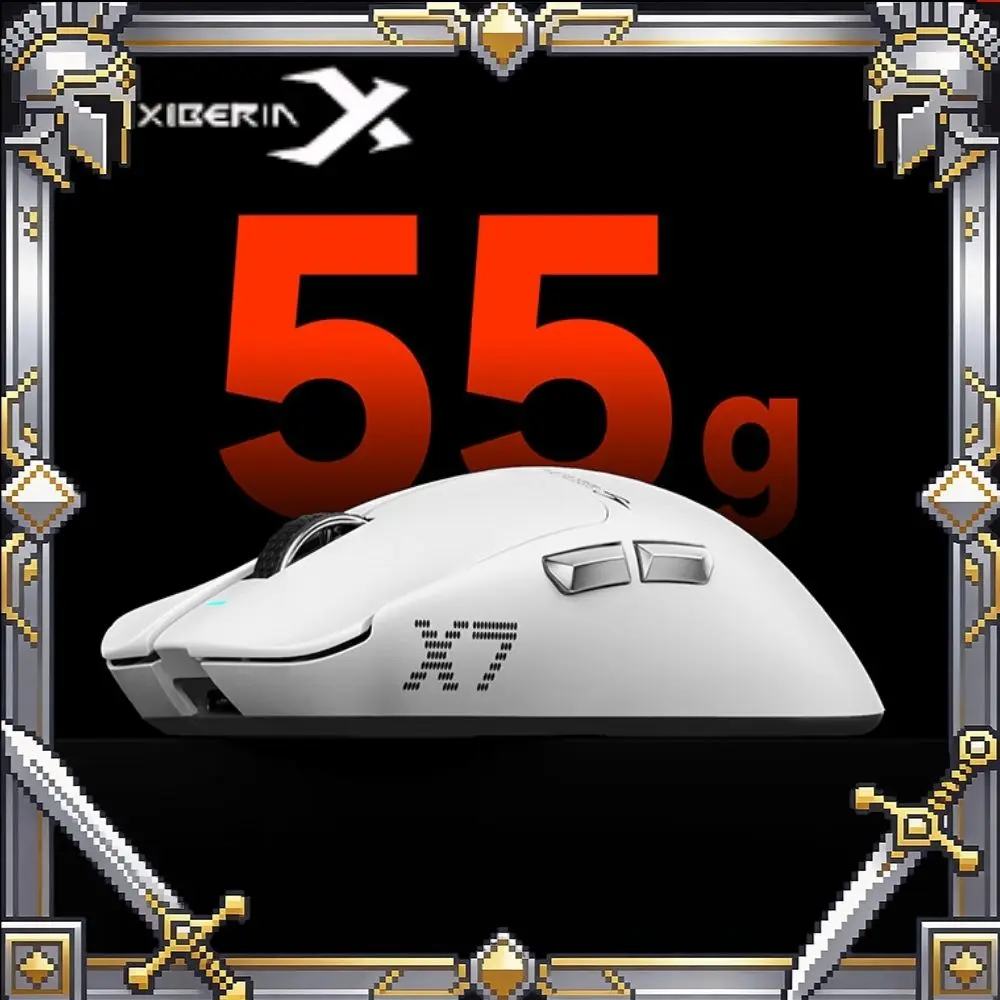 XIBERIA X7/X7 PRO MAX Mouse Tri Mode Wireless Magnetic Base PAW3950 Nordic54L15 TTC Golden Wheel 8k Low Latency Gaming Mouse