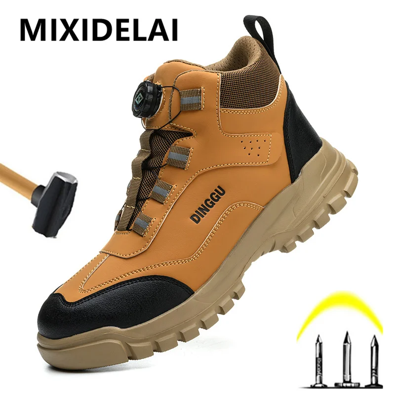 

High top Steel toe Work Safety Shoes Waterproof Protective Shoes Hiking Work Boots Anti-smash Anti puncture Indestructible Boots