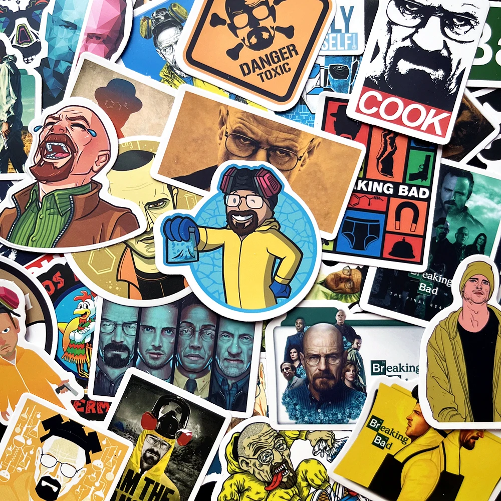 50Pcs New Hot U.S. drama Breaking Bad Stickers Graffiti For Luggage Skateboard Phone Laptop Bicycle Wall Guitar Scrapbooking