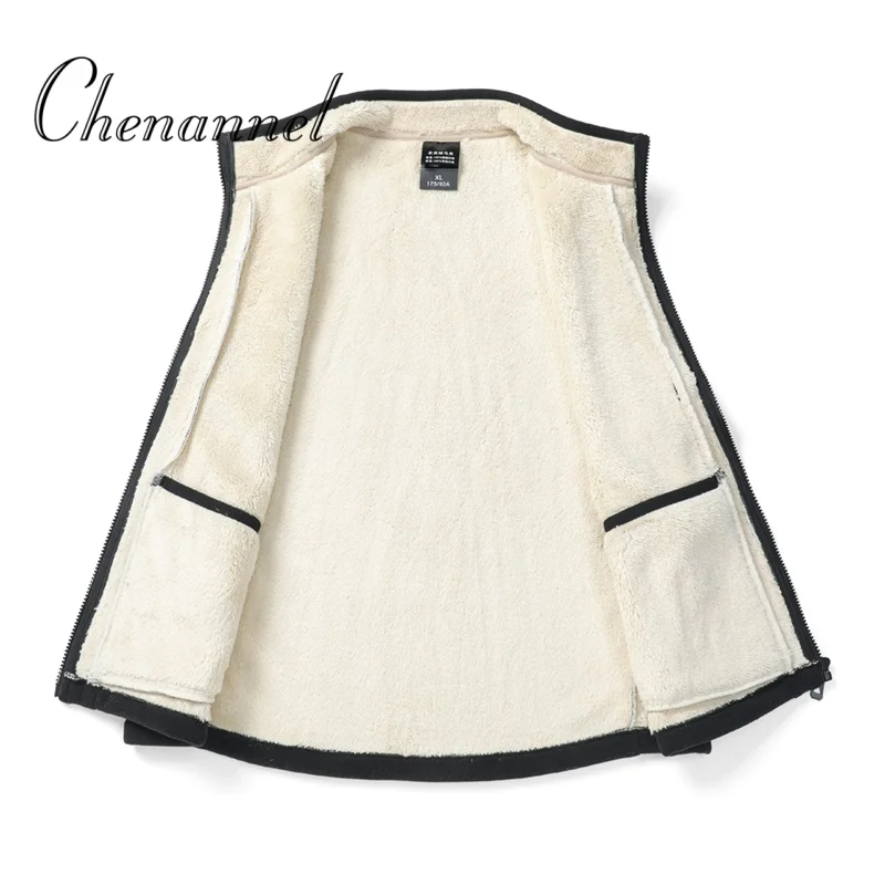 

Men's autumn and winter thickened hooded fleece jacket, warm middle-aged men's jacket, winter top