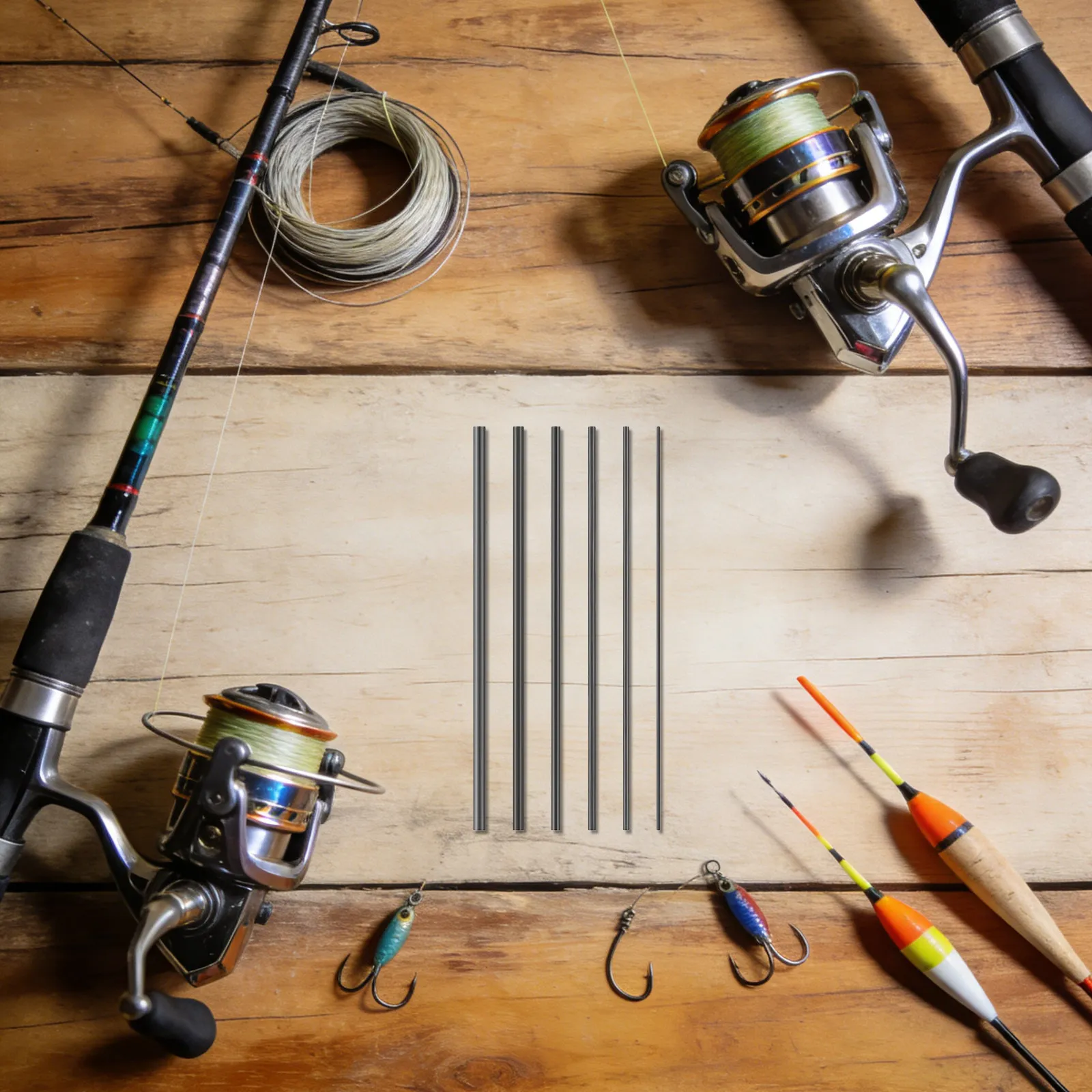 

6Pcs Carbon Rod Fishing Rod Repair Kit Matte Broken Pole Connector Durable Fishing Pole Repair Tools Accessories Supplies
