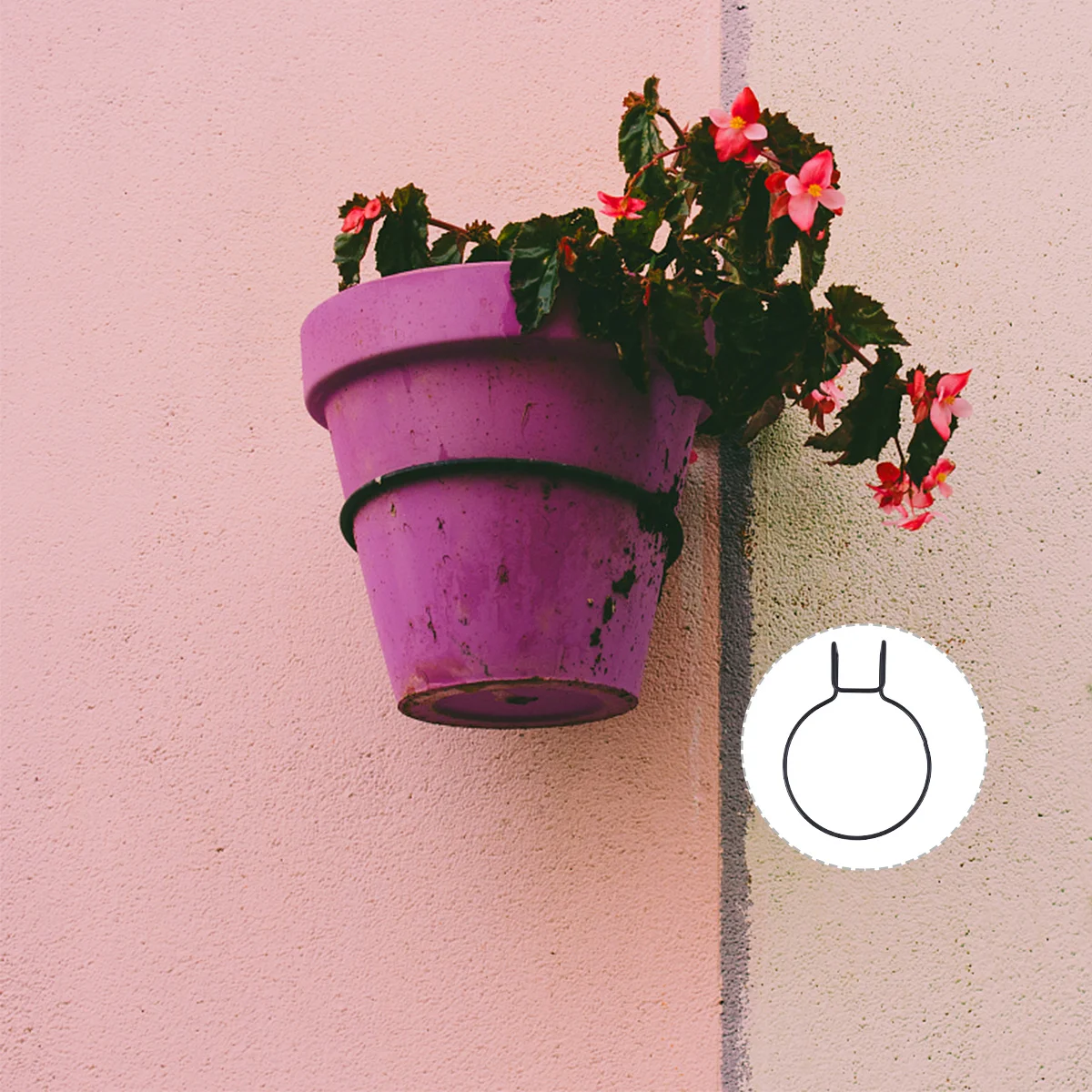 2 قطعة شرفة دائم اناء للزهور قوس سهلة التركيب نبات الحديد شماعات جدران داخلي في الهواء الطلق أصحاب وعاء النبات شماعات جدران #2