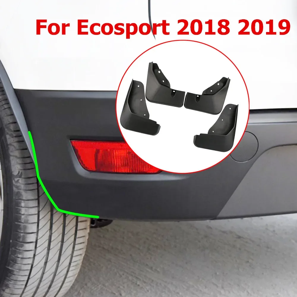 4PCS for Ford New Ecosport 2 MK2 2017 2018 2019 2020 +Mudguards Mudflaps Fender Guards Splash Flaps Accessories