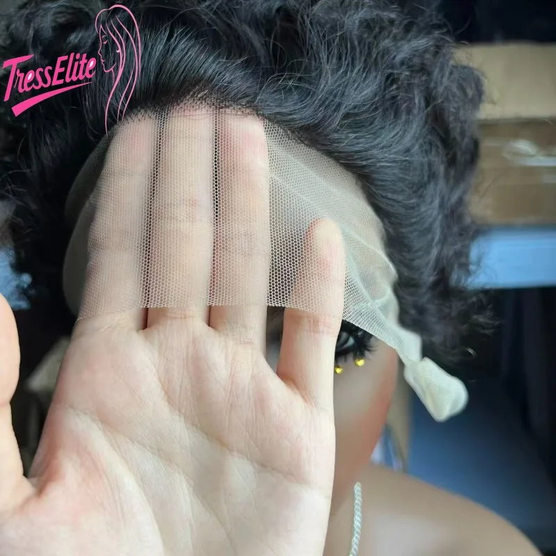 고품질 13x1 레이스 엘프 인모 픽시 가발 6인치 브라질산 버진 레미 풀 핸드 위빙 부드럽고 자연스러운 트렌디한 가발