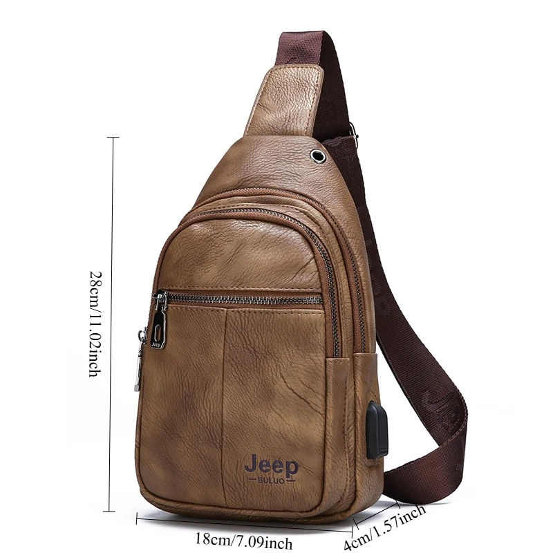Luxusmarke Känguruleder Herren Brusttasche Reise Wandern Umhängetasche Herren Messenger Bag Leder Brusttasche Sling Bag – Detail 8
