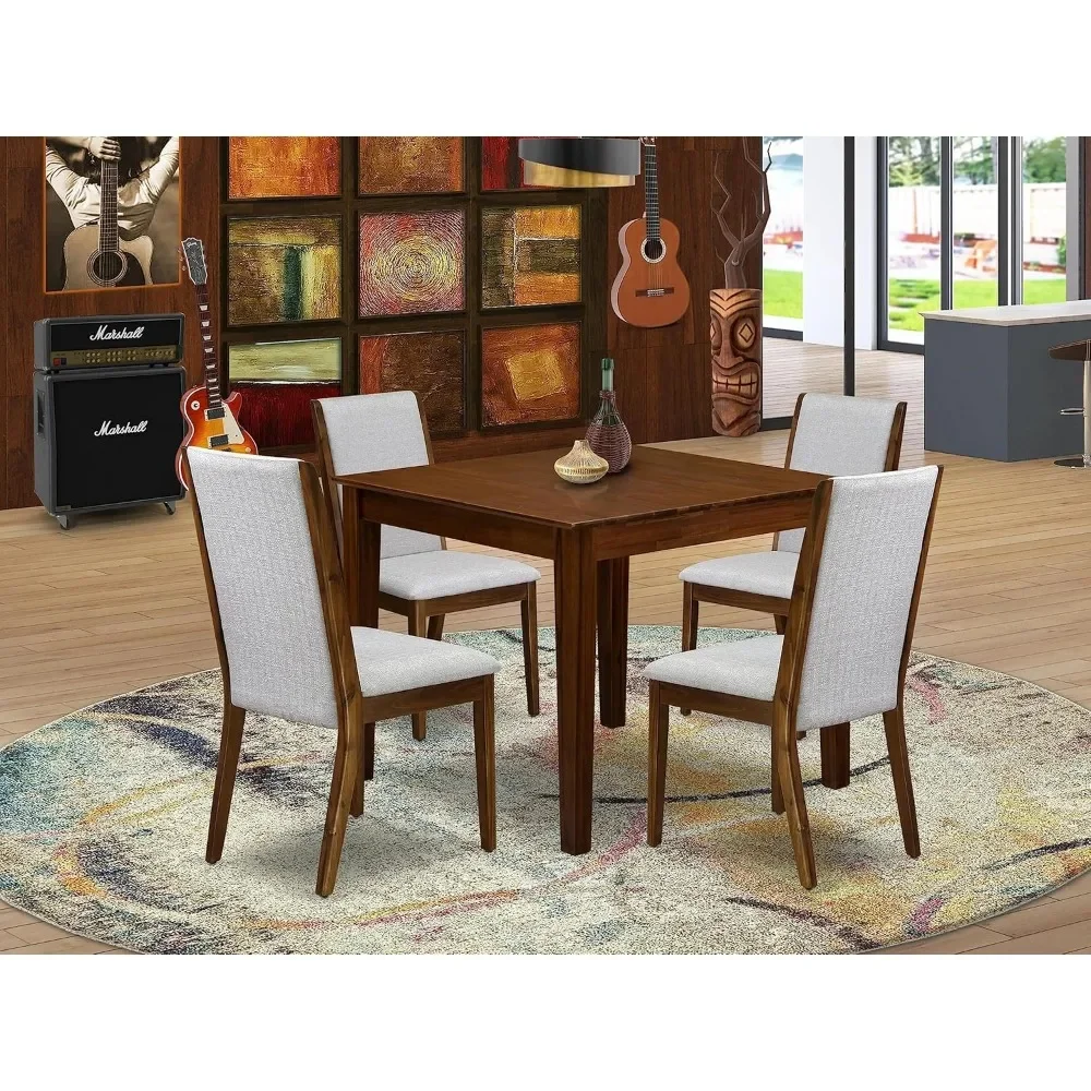 5 Piece Dining Table Set Includes a Square Kitchen Table and 4 Parson Chairs, 36x36 Inch|