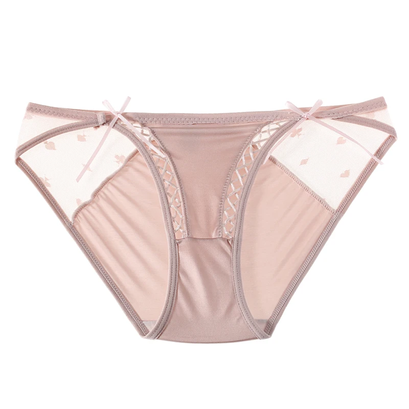 CINOON Sexy Frauen Spitze Höschen Low-taille Unterwäsche Weibliche G String Atmungsaktive aushöhlen Dessous Eis Seide Komfortable Dessous