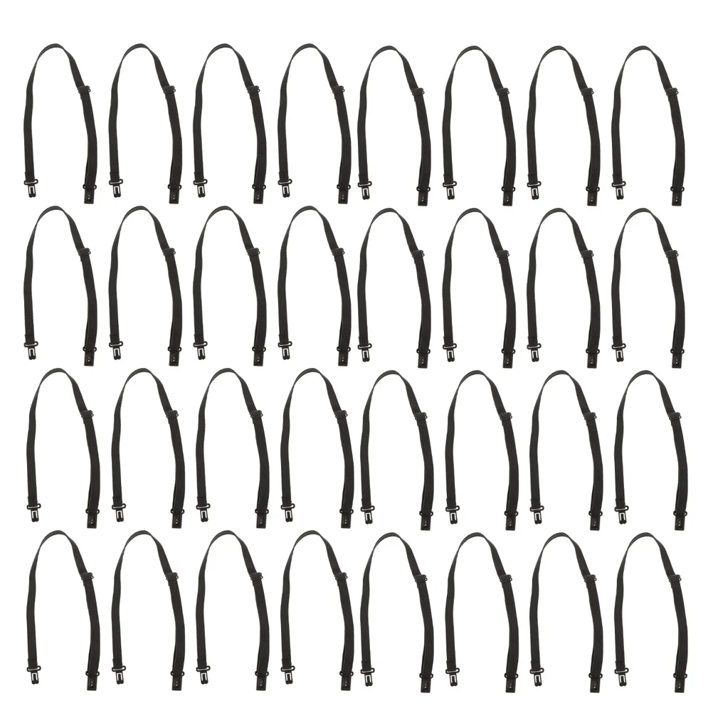 

40Pcs Black Adjustable Bow Tie Straps Elastic Pre-Tied Bowknot Extenders Durable Neck Strap for Weddings Parties Bow Tie