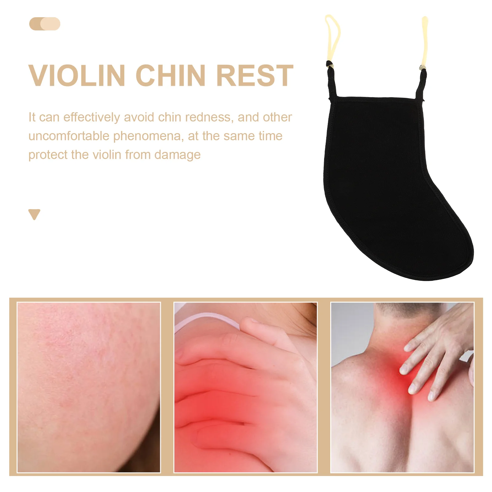 Skin Friendly Chin Rest Pad Violin Strad Chinrest Flannel Accessories Shoulder Cushion