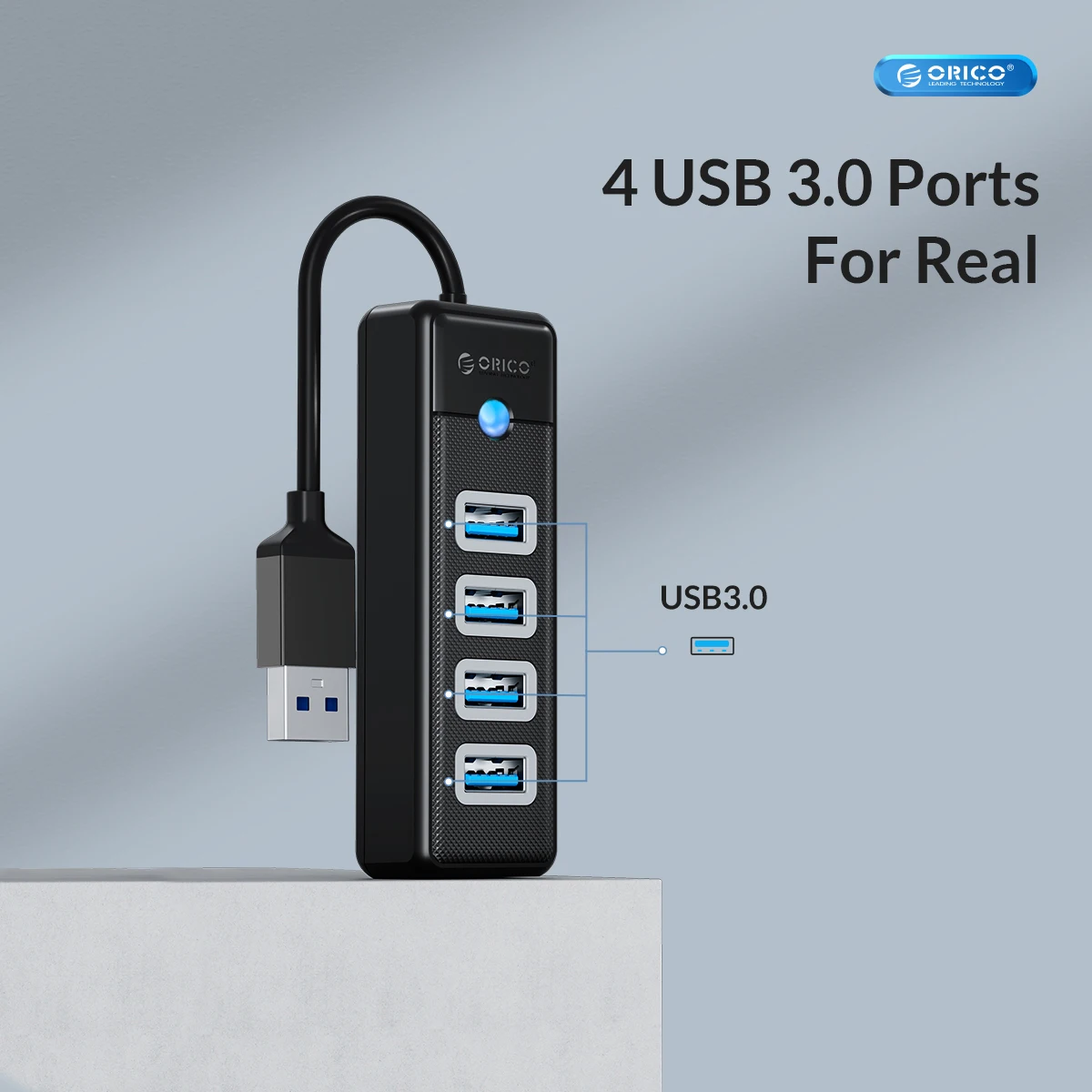 ORICO Usb Hub 4 puertos USB 3.0 5Gbps de alta velocidad Multi Tipo C Divisor Adaptador USB para PC Accesorios de computadora Adaptador USB tipo C Estación de acoplamiento