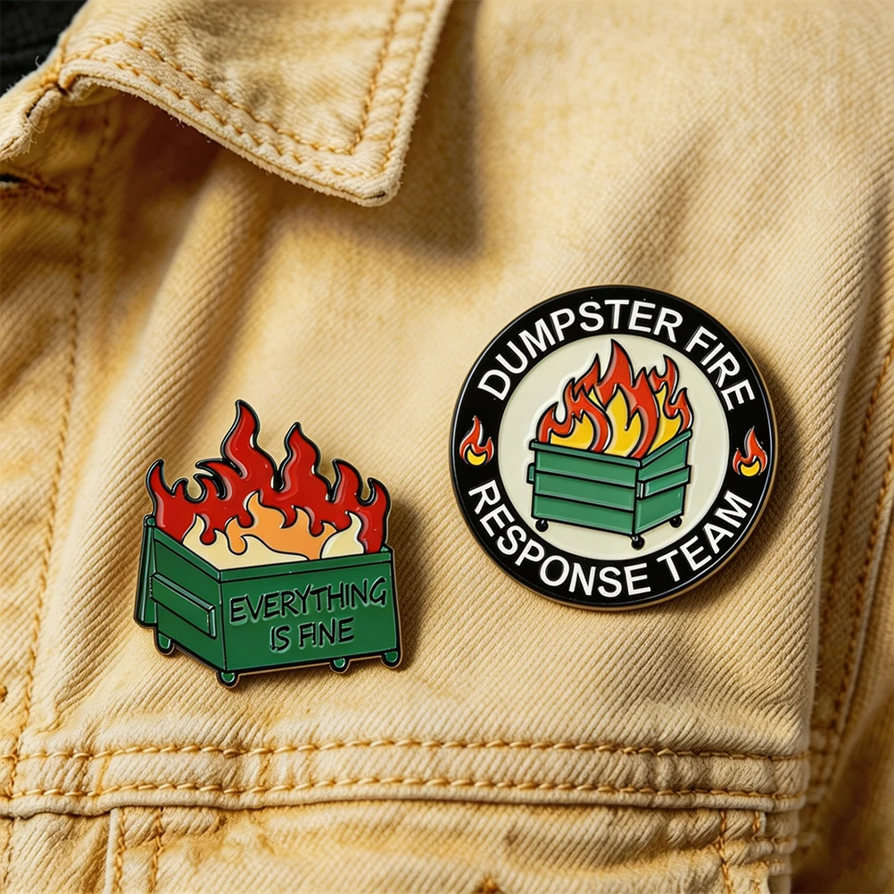 Dumpster Fire Alloy Pin 