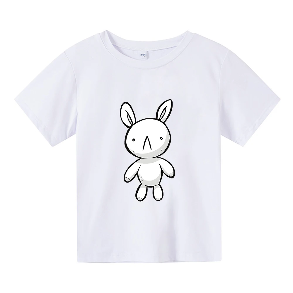 Manga Mieruko Chan Miko Yotsuya T-shirt z nadrukiem królik wydruku koszulki Kawaii 100% bawełniane koszulki z krótkim rękawem dla chłopców i dziewcząt