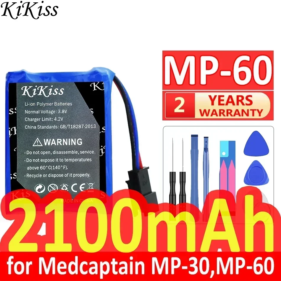 KiKiss Battery 2100mAh for Medcaptain MP-30 MP-60 SYS-6010 MP-30A