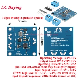 22Hz-20kHz to 0-5V/0-10V Voltage Frequency Converter Digital Analog Signal Conversion Board 0-100% PWM Signal to Voltage Module
