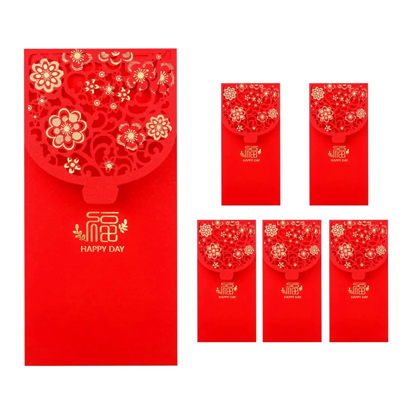 FLYY-20 Stück rote Umschläge für das chinesische Neujahr, Glücksgeldumschläge, rote Umschläge für das Frühlingsfest, für Neujahr, Hochzeit (7 x 3,4 Zoll) – Detail 3