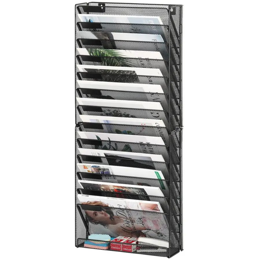 Organizzatore di file Scatola di archiviazione per ufficio multifunzionale in metallo, supporto per casa e scuola Nero, 14 livelli