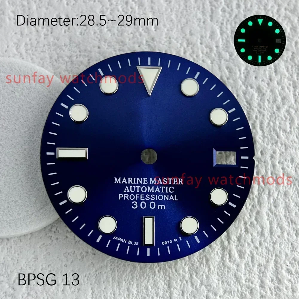 28.5mm Modified SUB Sun Patterned NH35/NH36 Dial Watch Accessories Custom Watch Submariner Dial