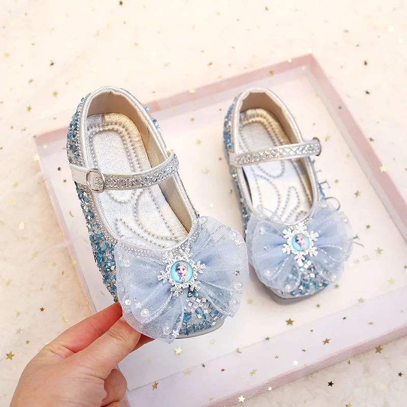 

Summer Girls Sandals Fashion Sequins Rhinestone Bow Girls Princess Shoes Baby Girl Shoes Flat Heel Sandals Size 24-33