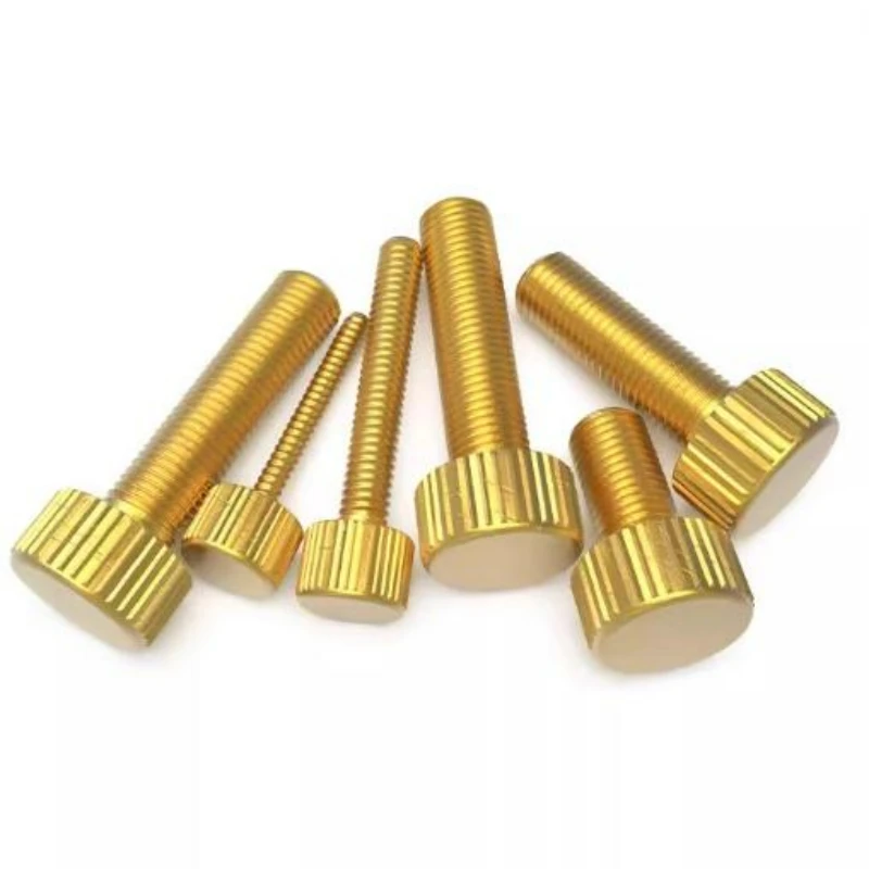 8-100Pcs M2 M2.5 M3 M4 M5 M6 Pure Brass Small Head Thumb Screws Metric Knurled Head Manual Adjustment Screws