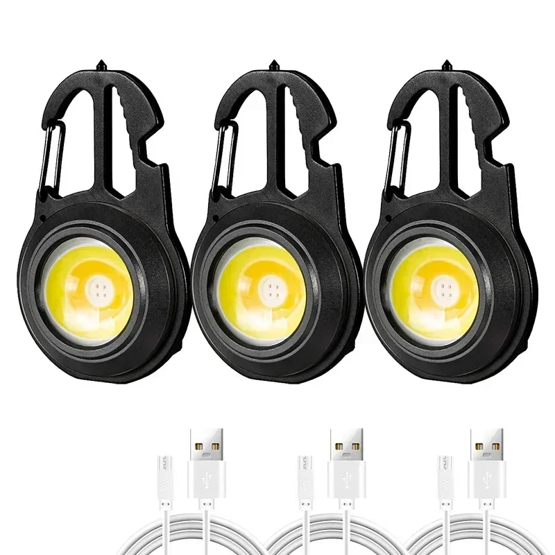 Interfaccia USB ricaricabile portatile multifunzionale Luce da lavoro a LED Luce da campeggio esterna di emergenza Luce portachiavi per arrampicata su roccia