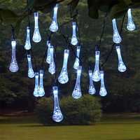 Solar Water Drop String Lights 22M 200 LED Solar Powered String Lights Outdoor Waterproof Solar Teardrop Lights for Gardens 357