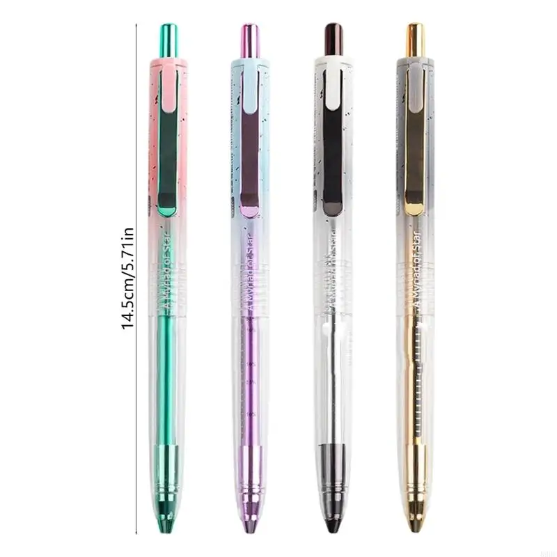 Pack of 12 0.5mm Quiet Clicks Gel Pen Quick Drying Smooth Writing For Study Office Exams with Design 896C