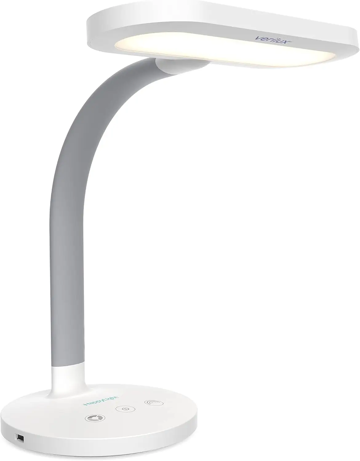 

2-in-1 Light Therapy & Task Desk Lamp with 10000 LUX Full Spectrum LED, Adjustable Brightness and Color, Flexible Gooseneck and