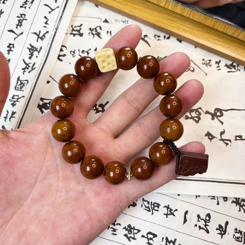 Zijin Bodhi Mouse Light Beads Awakening Lion Bracelet Play Rosary Beads Buddha Beads Men's and Women's Handles Soft Finger
