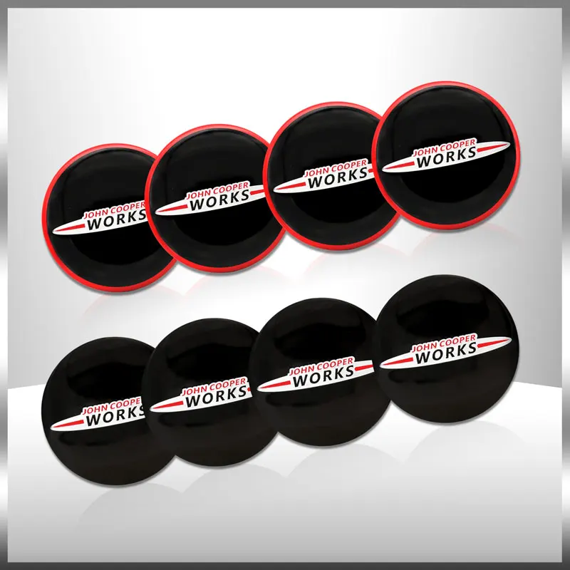 4PCS 56mm JCW John Cooper Works Logo Car Wheel Center Hub Cap Rim Refit Badge Cover For Mini Coopers Clubman R56 R52 F55 F56 R60