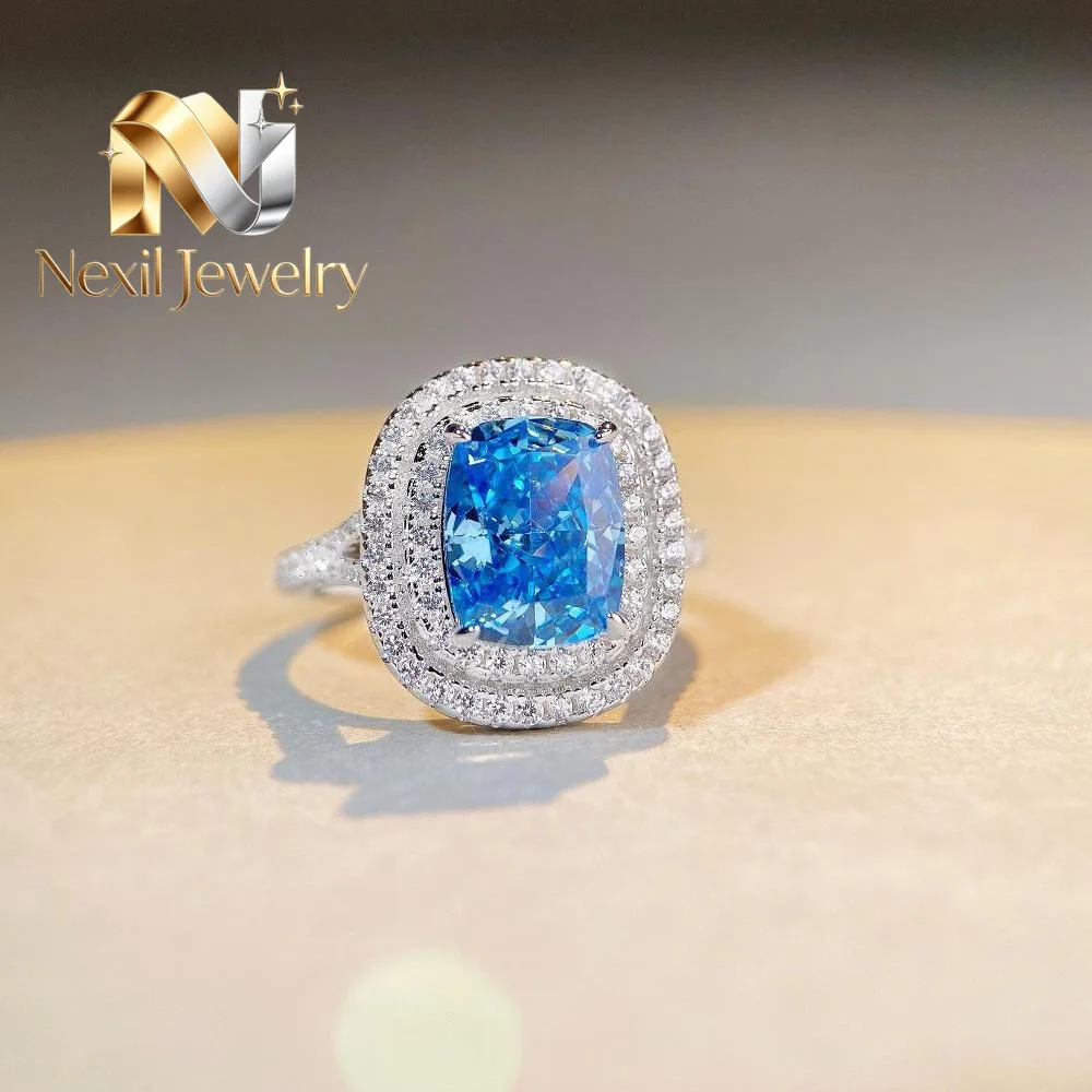 

Nexil Jewelry Luxury Solid Platinum PT950 Women's Ins Princess Oval 4 karat Moissanite Diamond Ring