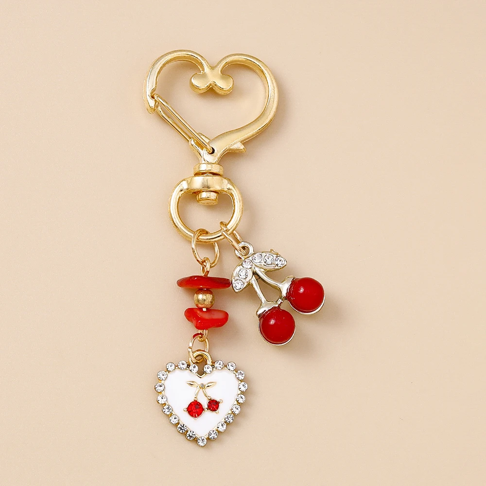 Süße Schleife Liebe Herz Schlüsselanhänger Kristall Perle Schlüsselanhänger Anhänger für Frauen Mädchen Handtasche Dekor DIY handgemachte Schlüsselanhänger Geschenke