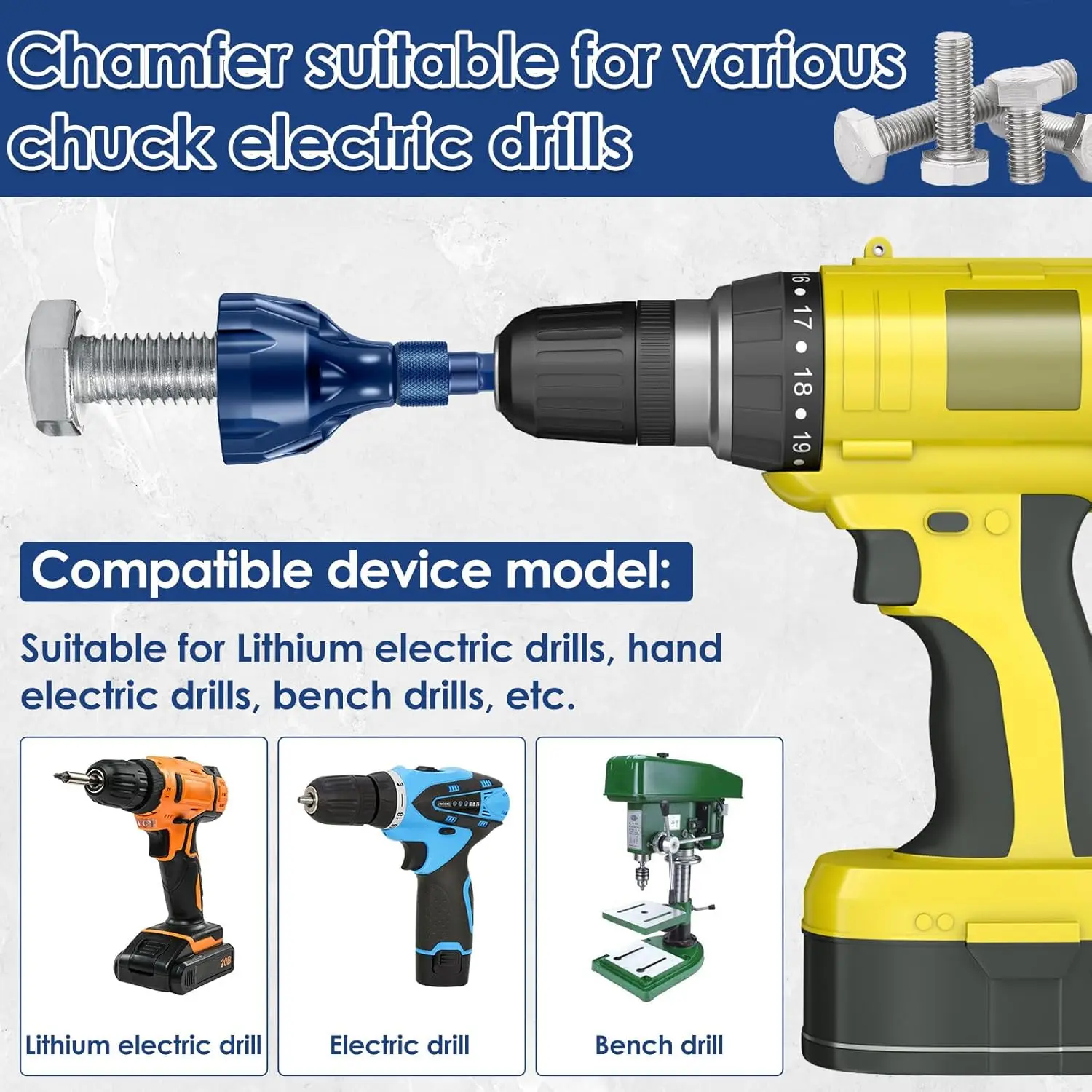four-piece set of tungsten steel blade outer chamfering deburring tool deburring chamfering drill bit screw thread repair