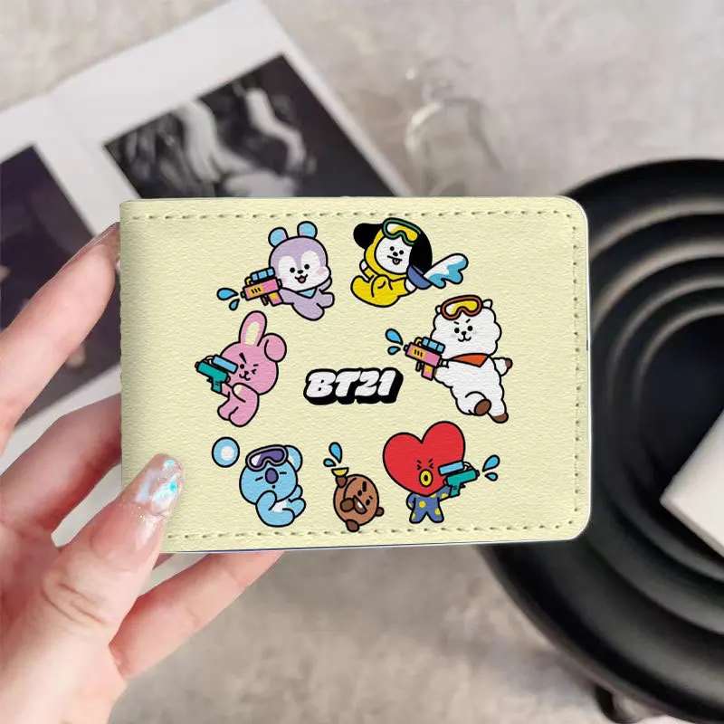

BT21 Chimmy Cooky koya Shooky Tata Cute Creative Cartoon Certificate Protective Case Anime Peripheral Leather Case Card Bag Gift
