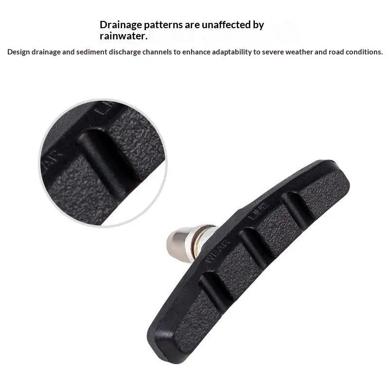 1Pair Mountain Bike Bicycle V Braking Pads Universal Brake System Stainless Steel Rubber Brake Pad Wear-Resistant C Brake Block