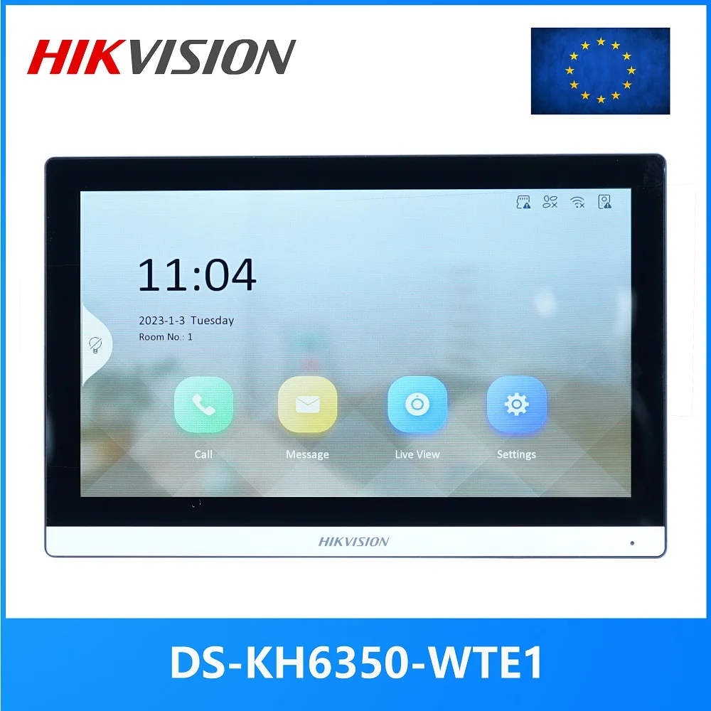 HIKVISION Multi-Language 7-Inch PoE Indoor Monitor DS-KH6350-WTE1 replace DS-KH6320-WTE1, app Hik-connect,WiFi,Video intercom