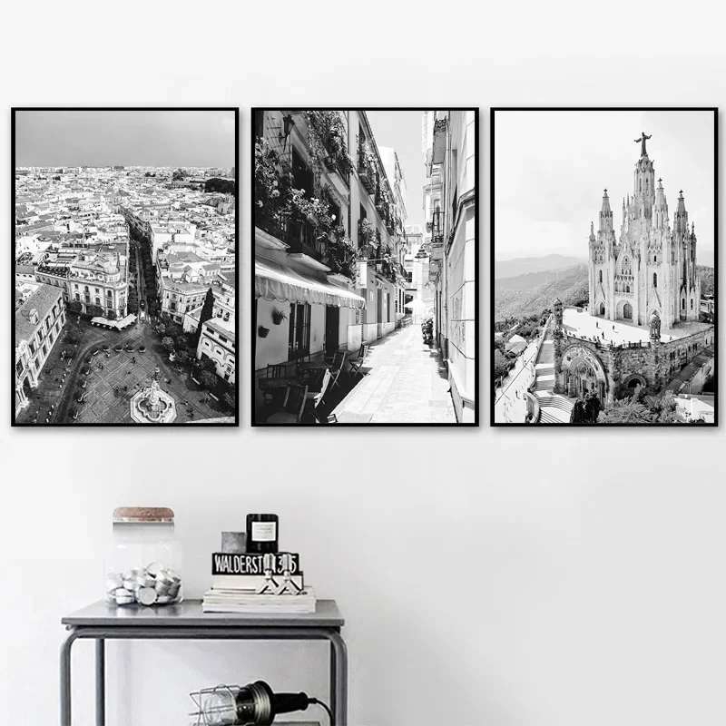 Madrid Spain Wall Art Poster Street Scenery Canvas Paintings on The Wall Posters and Prints for Living Room Home Decor Pictures