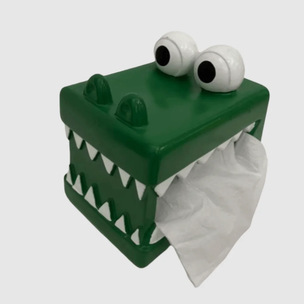 

Figure Model Crocodile Tissue Box Decorative Doll Toy Tissue Box Ornament Cute Collectible Crocodile Napkin Holder