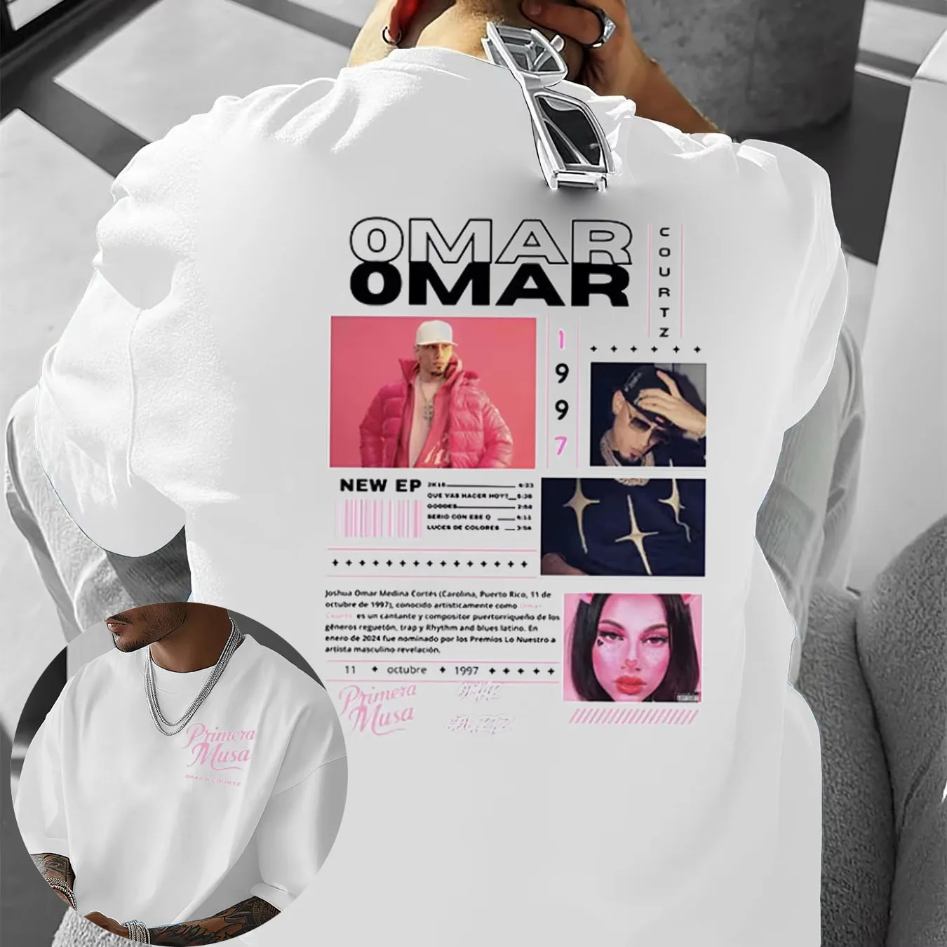 عمر كورتز بريميرا موسى ألبوم جولة ميرش تي شيرت الرجال الصيف الهيب هوب موضة تي شيرت عادية القطن قصير الأكمام قميص