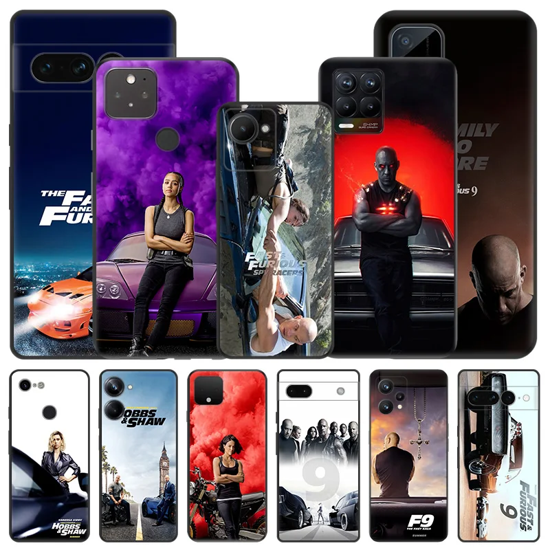 Soft Phone Cases For Pixel 8a 7a 6a 7 6 8 Pro Fast Furious 9 Honor X8b X9b X7b 70 90 X6 X7 X8 X9 A X8a Magic5 Black Matte Cover